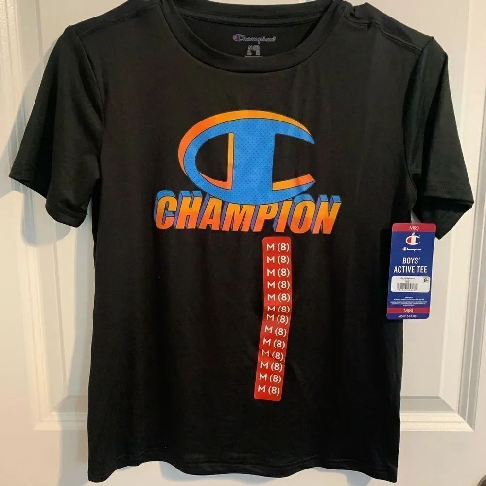 Champion Size Medium Boys' Black Tee